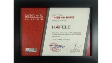 Chứng nhận phân phối Hafele