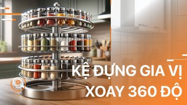 Tiện lợi và dễ dàng sắp xếp với kệ đựng gia vị xoay 360 độ