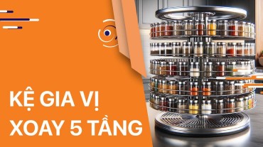 Tận dụng không gian hiệu quả với kệ gia vị xoay 5 tầng