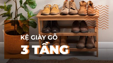 Bí quyết sắp xếp giày với kệ giày gỗ 3 tầng tiện lợi
