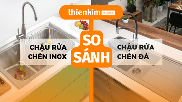 So sánh chậu rửa chén inox và chậu rửa chén đá phù hợp với nhà bếp
