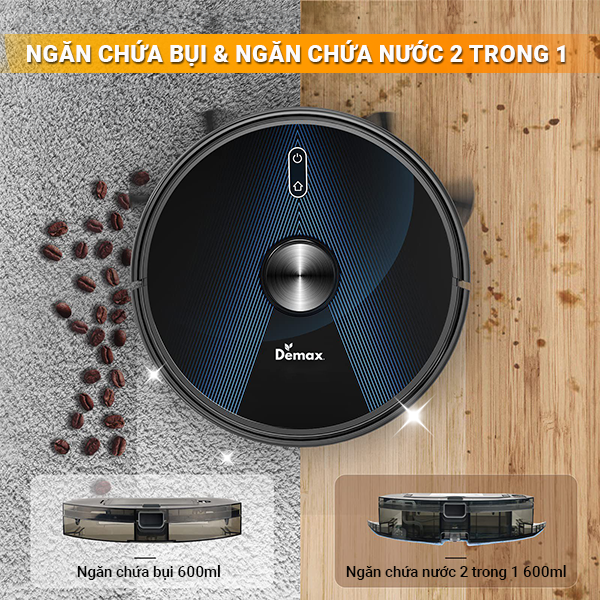 Robot hút bụi lau nhà 2 trong 1 Demax S300