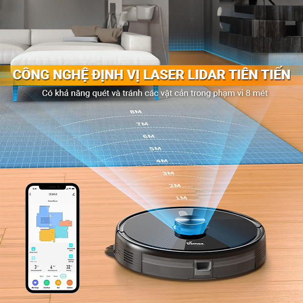 Robot hút bụi lau nhà Demax S300 2 trong 1
