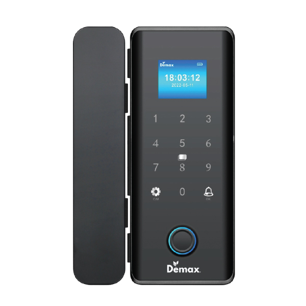 Khóa thông minh tự động dùng cho cửa kính Demax SL800 G Black APP Wifi