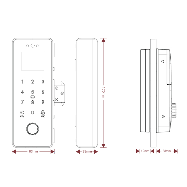 kích thước Demax SL800 G-SD APP Wifi