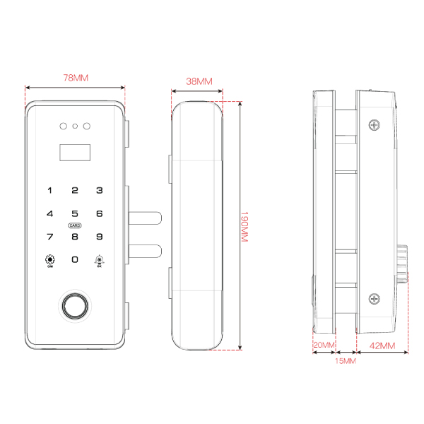 kích thước Demax SL900 G APP Wifi Remote