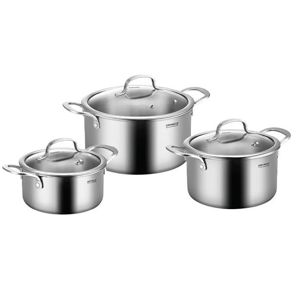Bộ nồi inox Grandx GX802 Elano