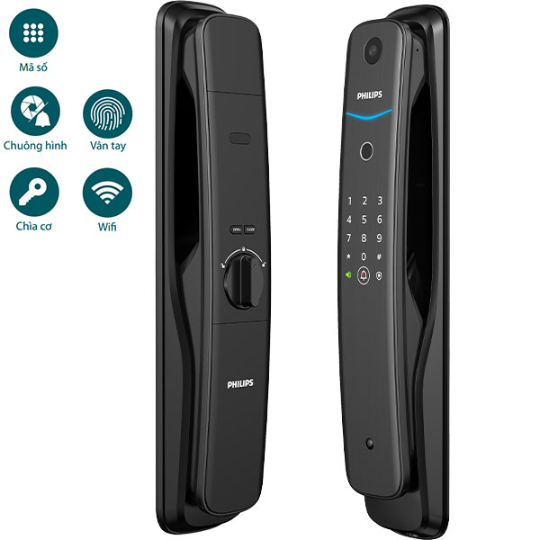 Khóa điện tử Philips DDL702-1HWS - đen
