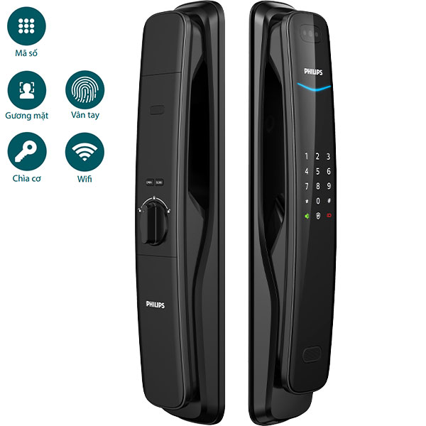 Khóa điện tử Philips DDL702-8HWS - đen