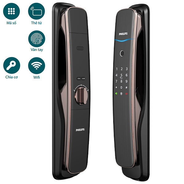 Khóa điện tử Philips DDL702E-5HWS - Đồng