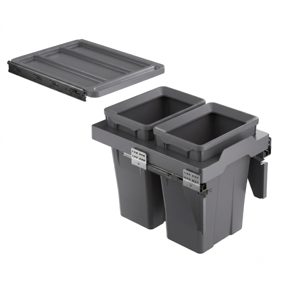 Thùng Rác Đôi Cánh Kéo Âm Tủ Grandx XW.D30-1