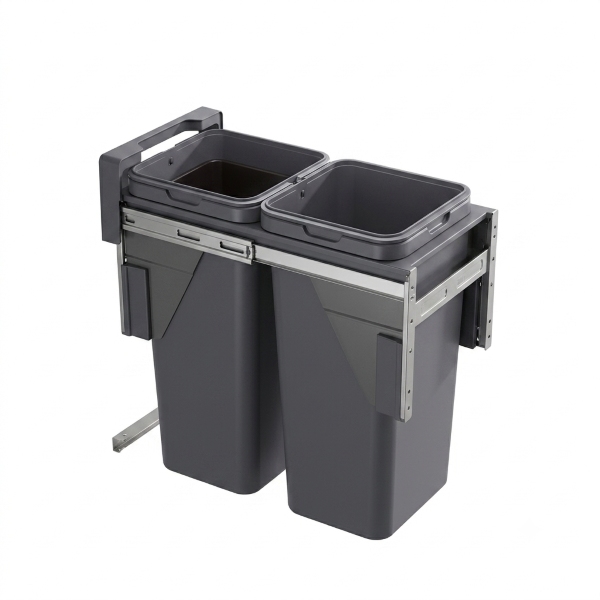 Thùng Rác Đôi Gắn Cánh Kéo Âm Tủ Grandx XW.D30MD1