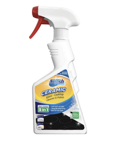 Chai vệ sinh mặt kính  bếp từ Kocher Ceramic
