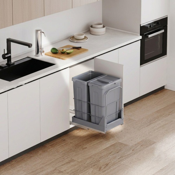 Bối cảnh Thùng Rác Đôi Cỡ Lớn Lắp Âm Tủ Cánh Kéo Grandx XW.D40M