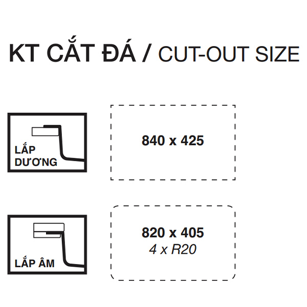 Cắt đá Chậu rửa bát Kluger KG8644FS Plus