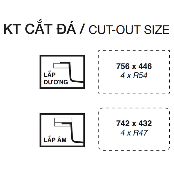 Cắt đá Chậu rửa bát Kluger OMI Series KO7847FS Plus