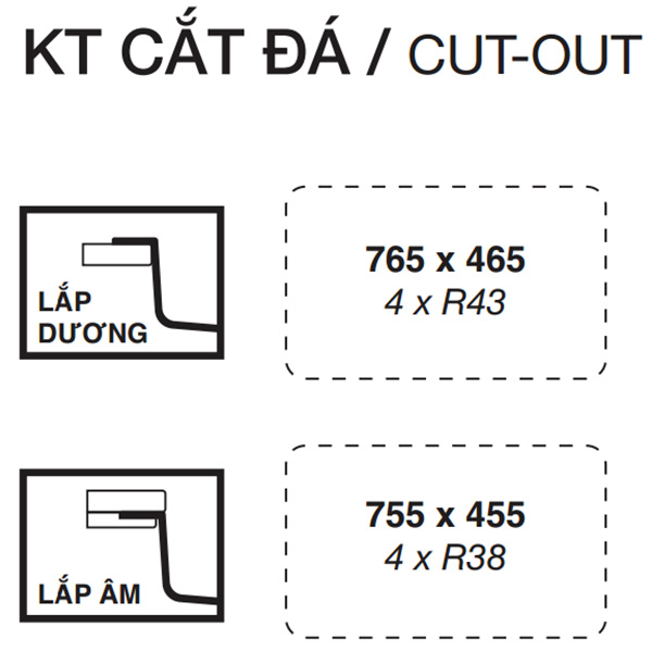 Cắt đá Chậu rửa bát TAKI Series KT8050FS Basic