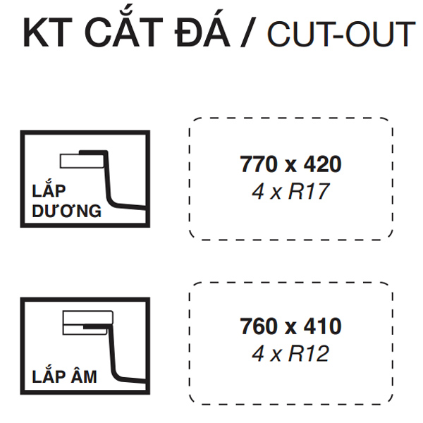 Cắt đá Chậu rửa bát Kluger TOYA Series KY8045FS Basic