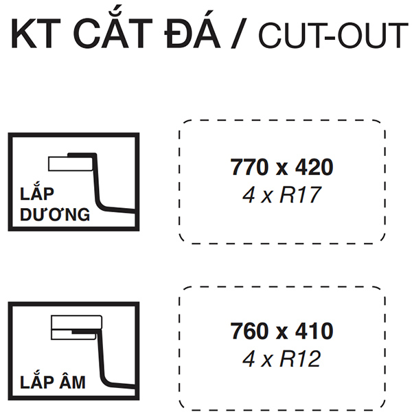 Cắt đá Chậu rửa bát Kluger TOYA Series KY8045ST Plus
