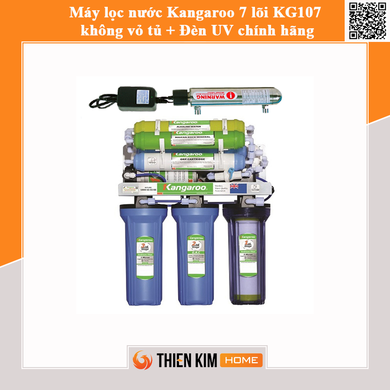 Máy lọc nước Kangaroo 7 lõi KG107 không vỏ tủ + Đèn UV chính hãng