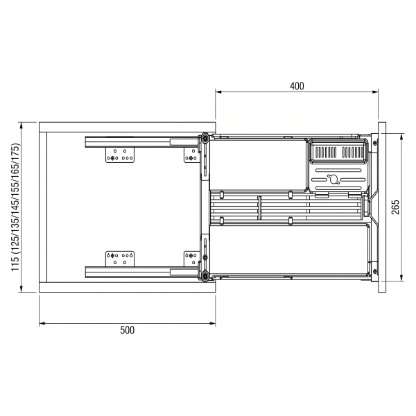 Kích thước Giá Dao Thớt Gia Vị Nan Oval Grandx XK.40M2