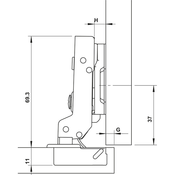 Kích thước 1 Hafele 315.07.114