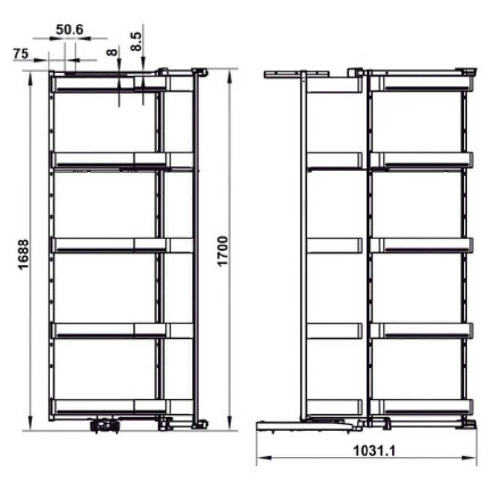 Kích thước 1 Hafele 504.68.382