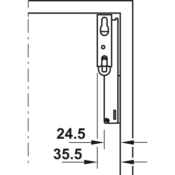 Kích thước 1 Hafele 493.05.922