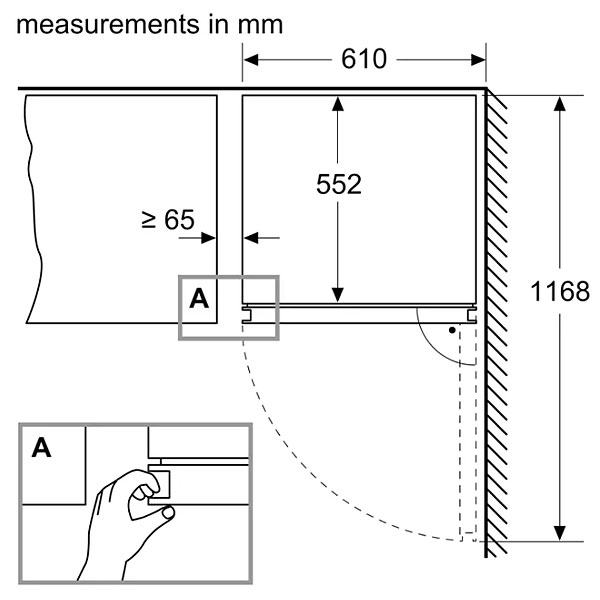 kích thước 1 Bosch KWK36ABGA series 6