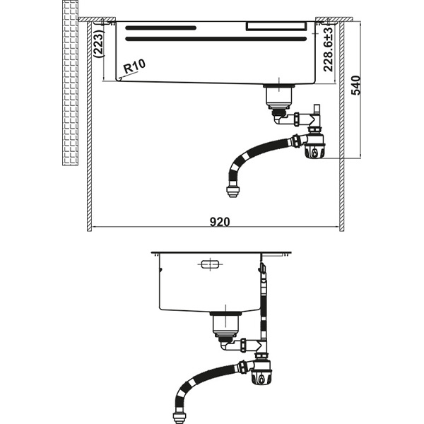 kích thước Chậu rửa chén Hafele 567.24.488