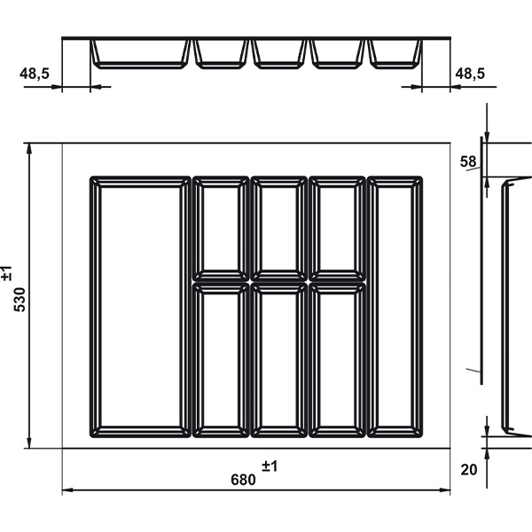 Kích thước 1 Hafele 556.52.248