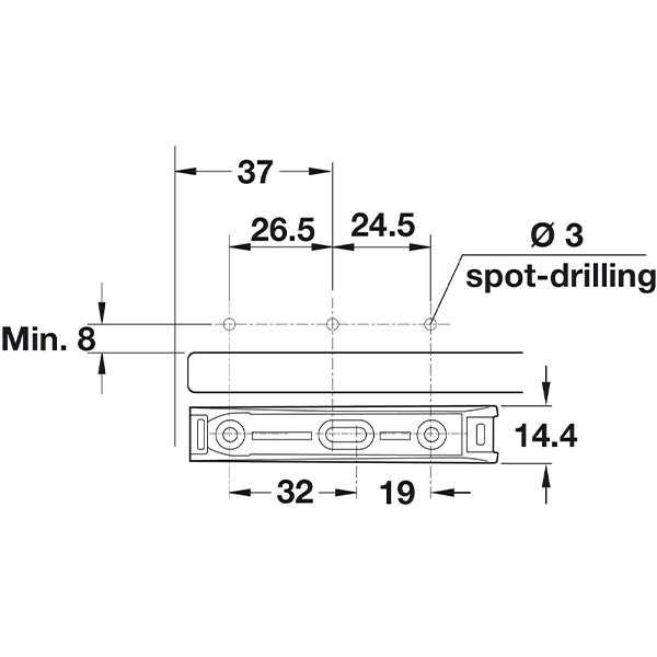 Kích thước 2 Hafele 356.12.505
