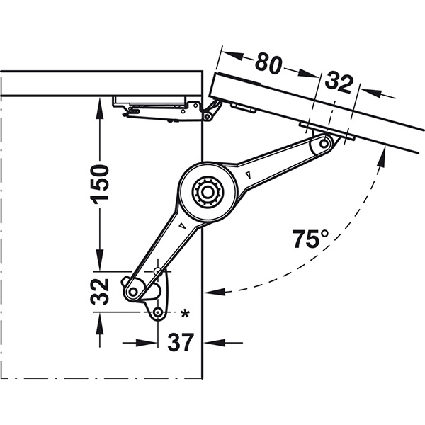 Kích thước 4 Hafele 373.66.612