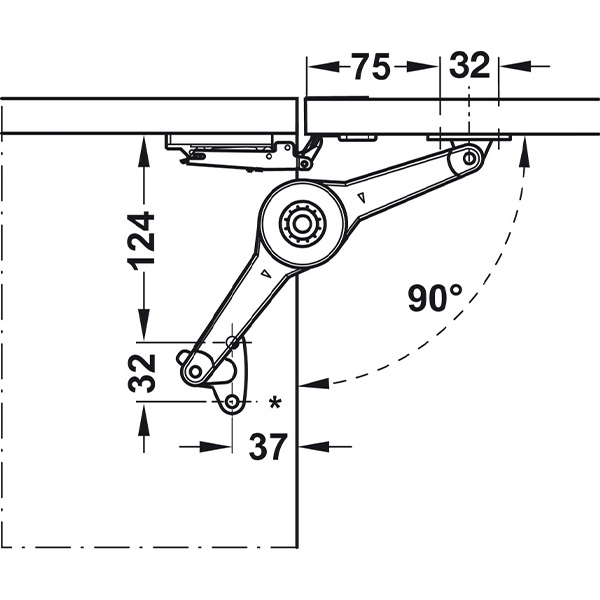 Kích thước 5 Hafele 373.66.612