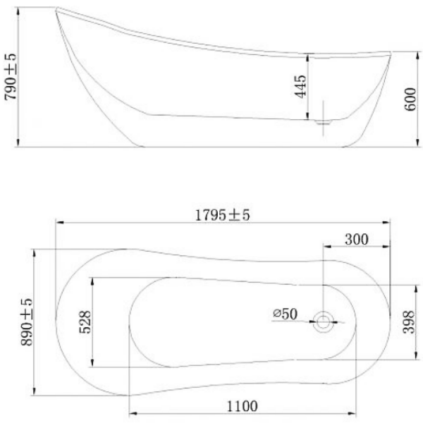 kích thước Bồn tắm Nofer NG-1883 (1795)