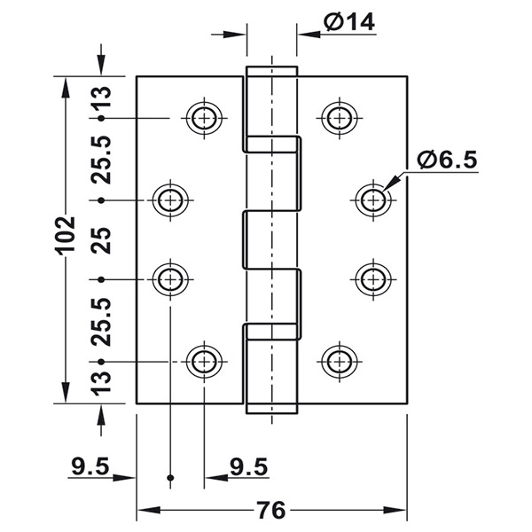 Kích thước Bản lề lá Hafele 926.98.068