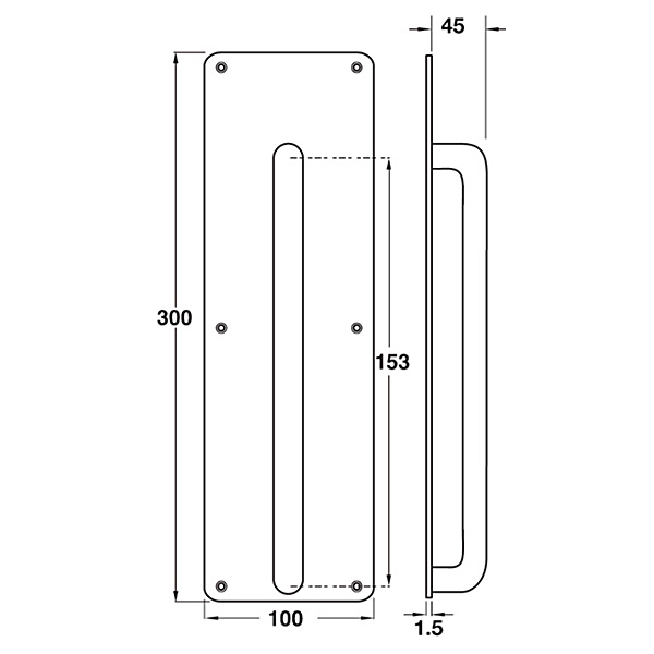 Kích thước Bảng Kéo Cửa Pull Hafele 987.11.240