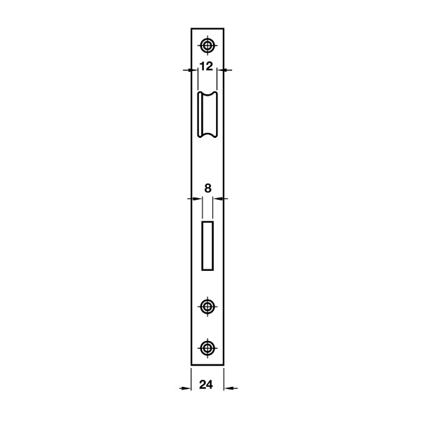 Kích thước Bas thân khóa Hafele 911.76.121 - 1