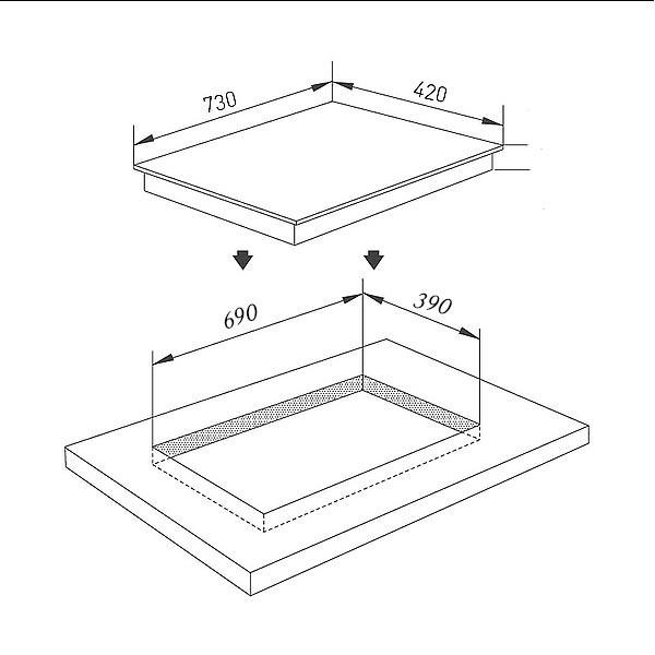 kích thước Bếp từ 2 vùng nấu Binova BI-607-ID