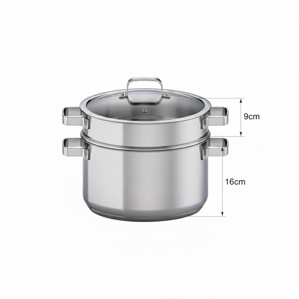 kích thước Bộ nồi hấp Malloca SA182