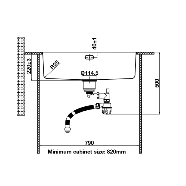 kích thước 2 Chậu rửa chén Hafele 567.24.407