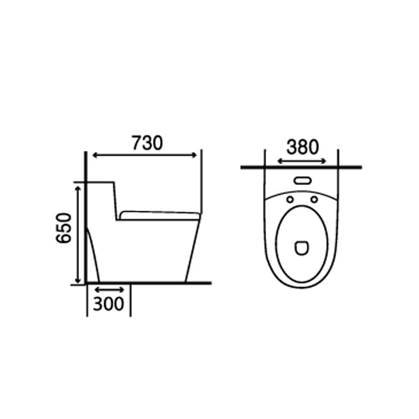 kích thước Bồn cầu một khối Gama GMBC937