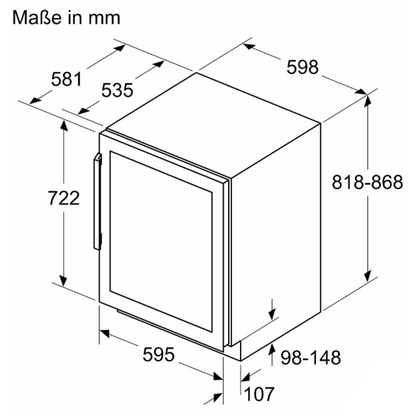 kích thước Bosch KUW21AHG0 series 6