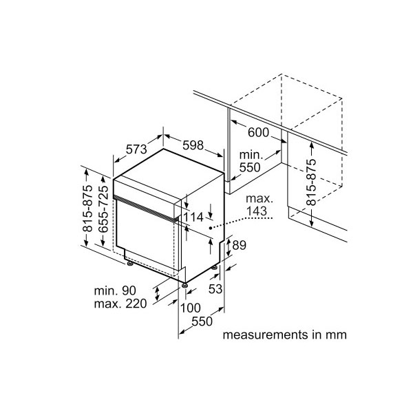 kích thước Bosch SMI8ZDS81T series 8
