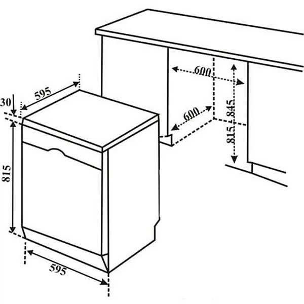 kích thước Bosch SMS6ZCI03E series 6