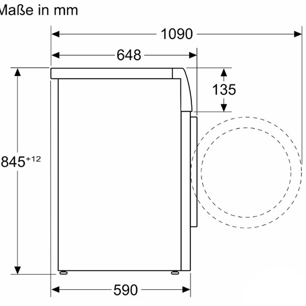 kích thước Bosch WGB256A40 series 8