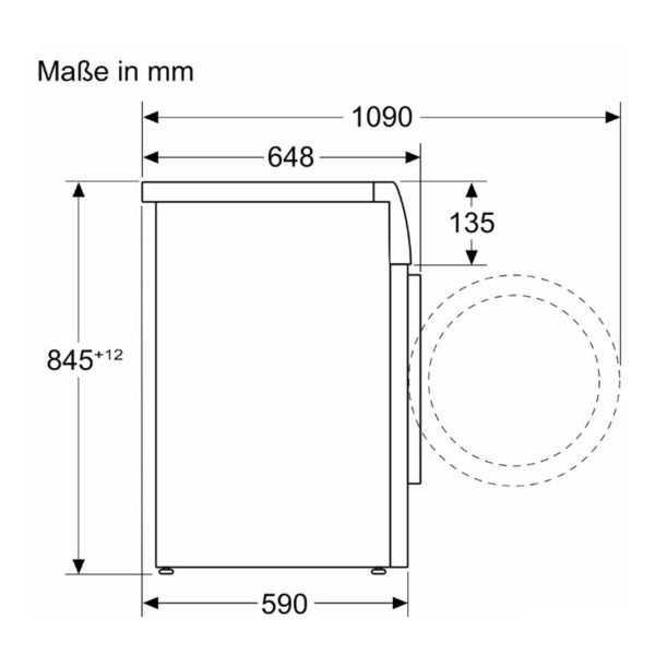 kích thước Bosch WGB256A90 series 8