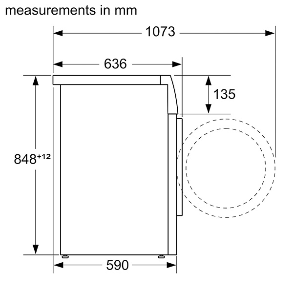 kích thước Bosch WGG24400SG Serie 6