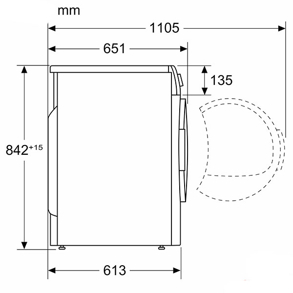 kích thước Bosch WQB245B40 series 8