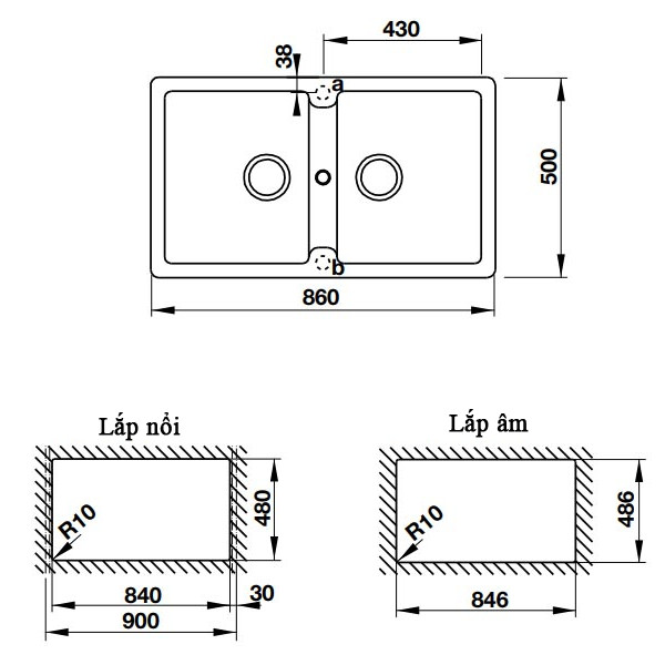 Chậu Rửa Antonius HS-GD8650 Hafele 570.36.400